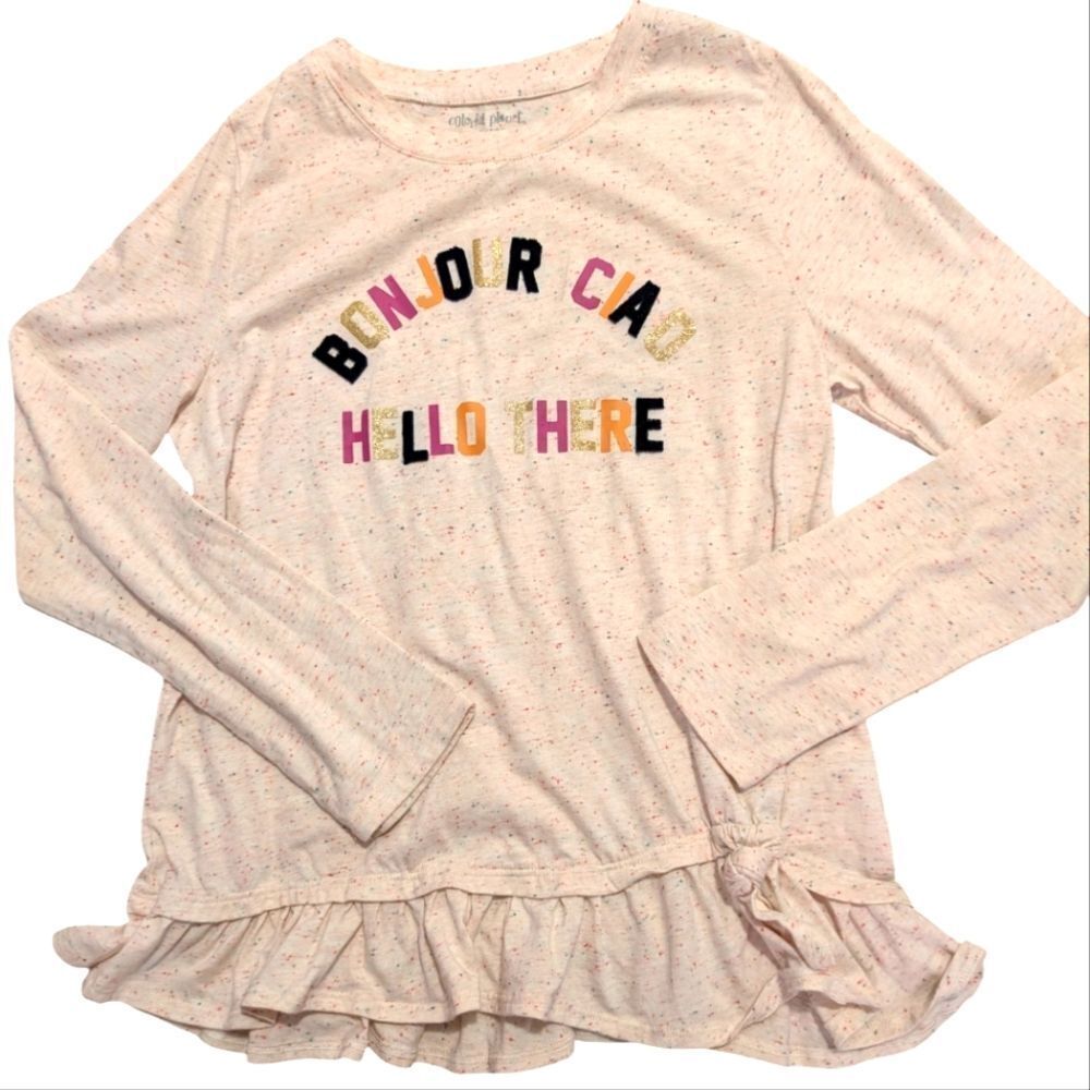 Colorful Planet Girls hello‎ French Italian top size 14/16